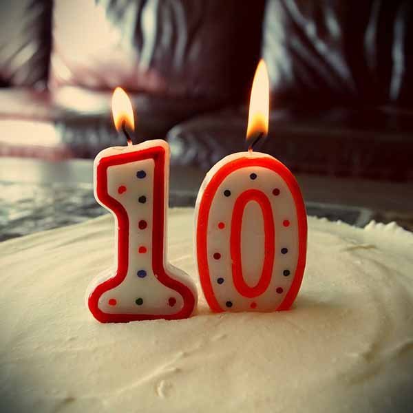 fire, ten, cake, birthday, number